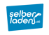 Selberladen.at Logo in Weiß auf blauem Hintergrund mit Ladekabel-Symbol.