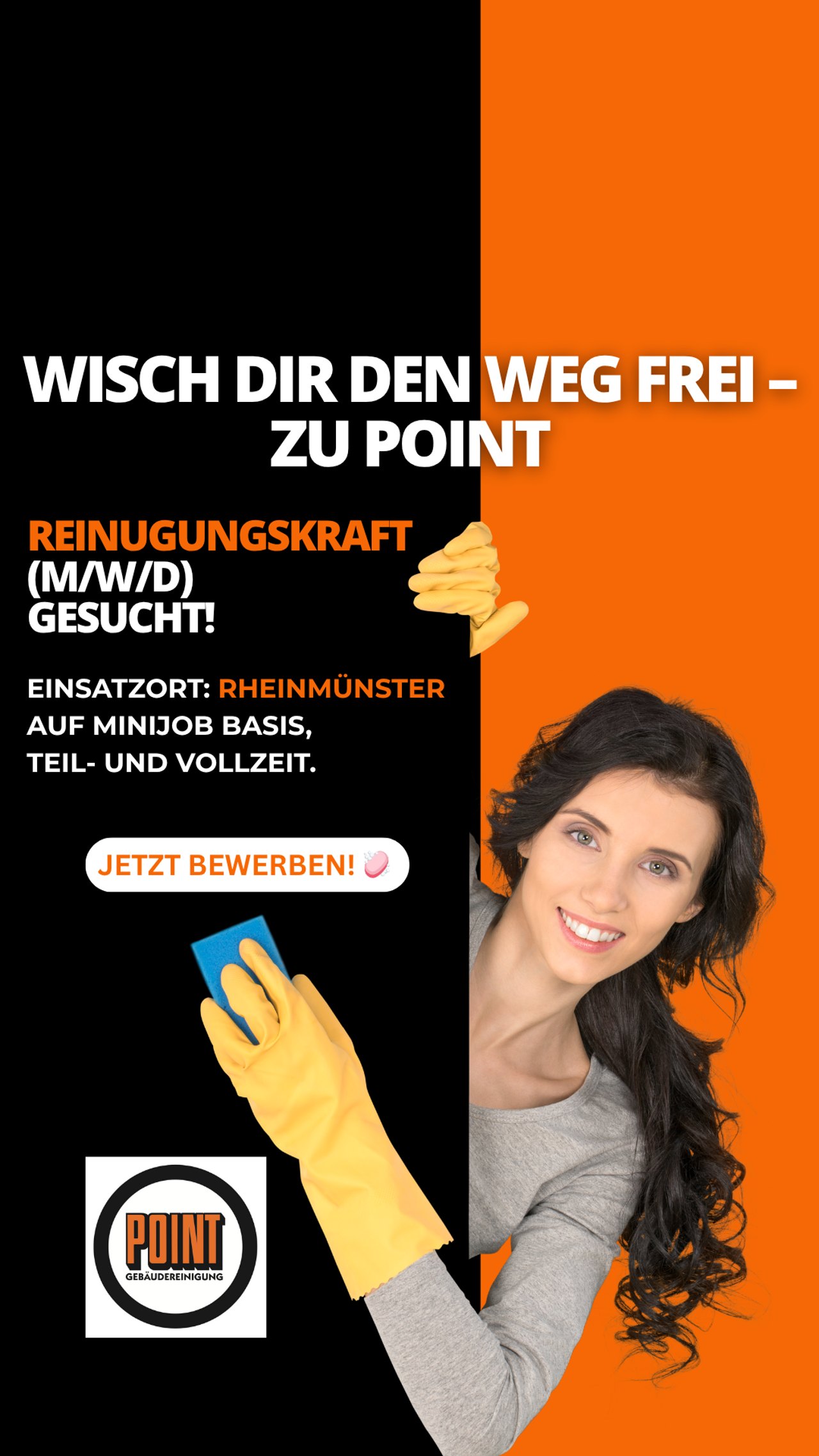 Recruiting-Anzeige POINT Gebäudereinigung: Reinigungskraft gesucht, Einsatzort Rheinmünster