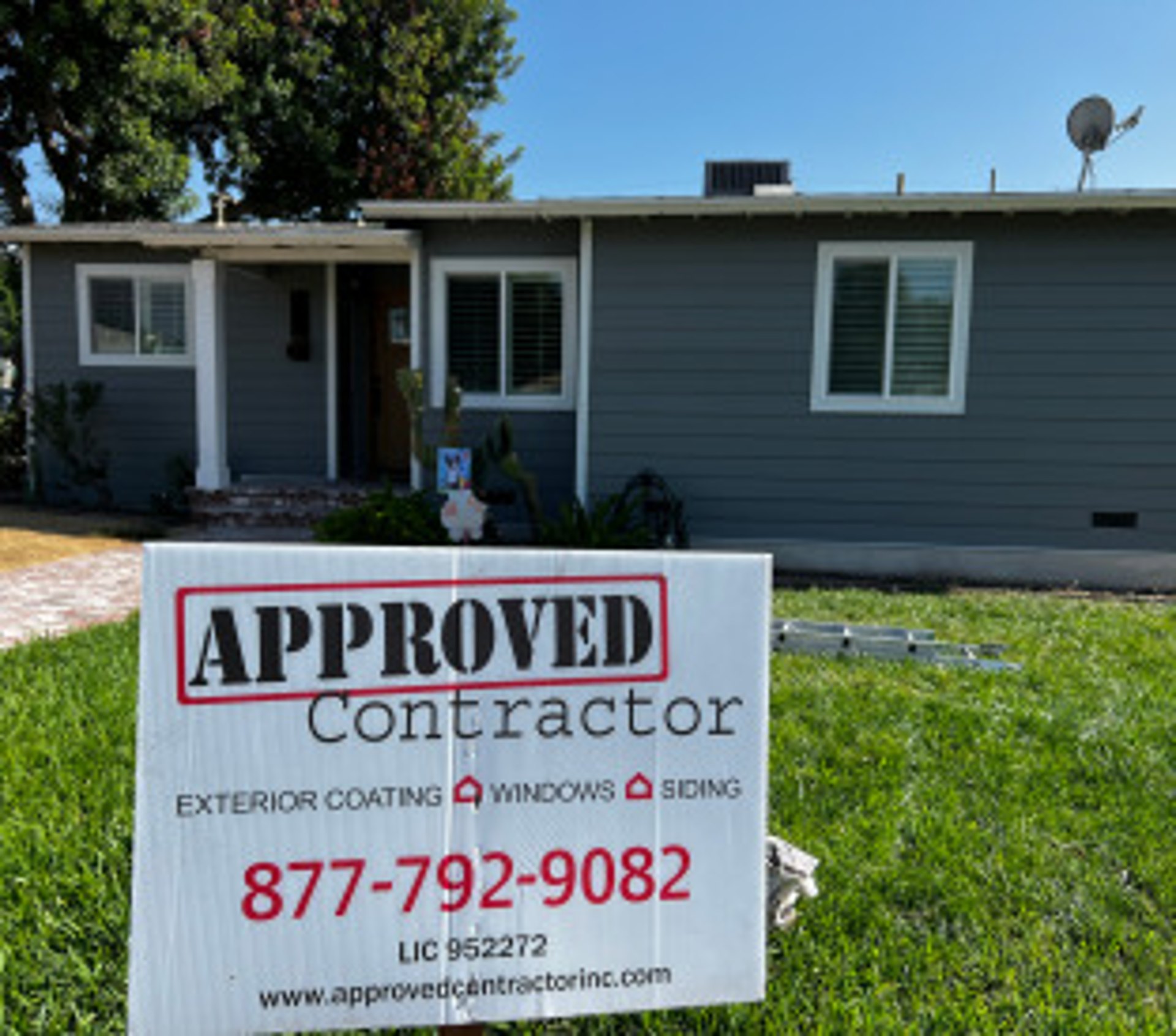 Upland home with new siding and windows installed by Approved Contractor