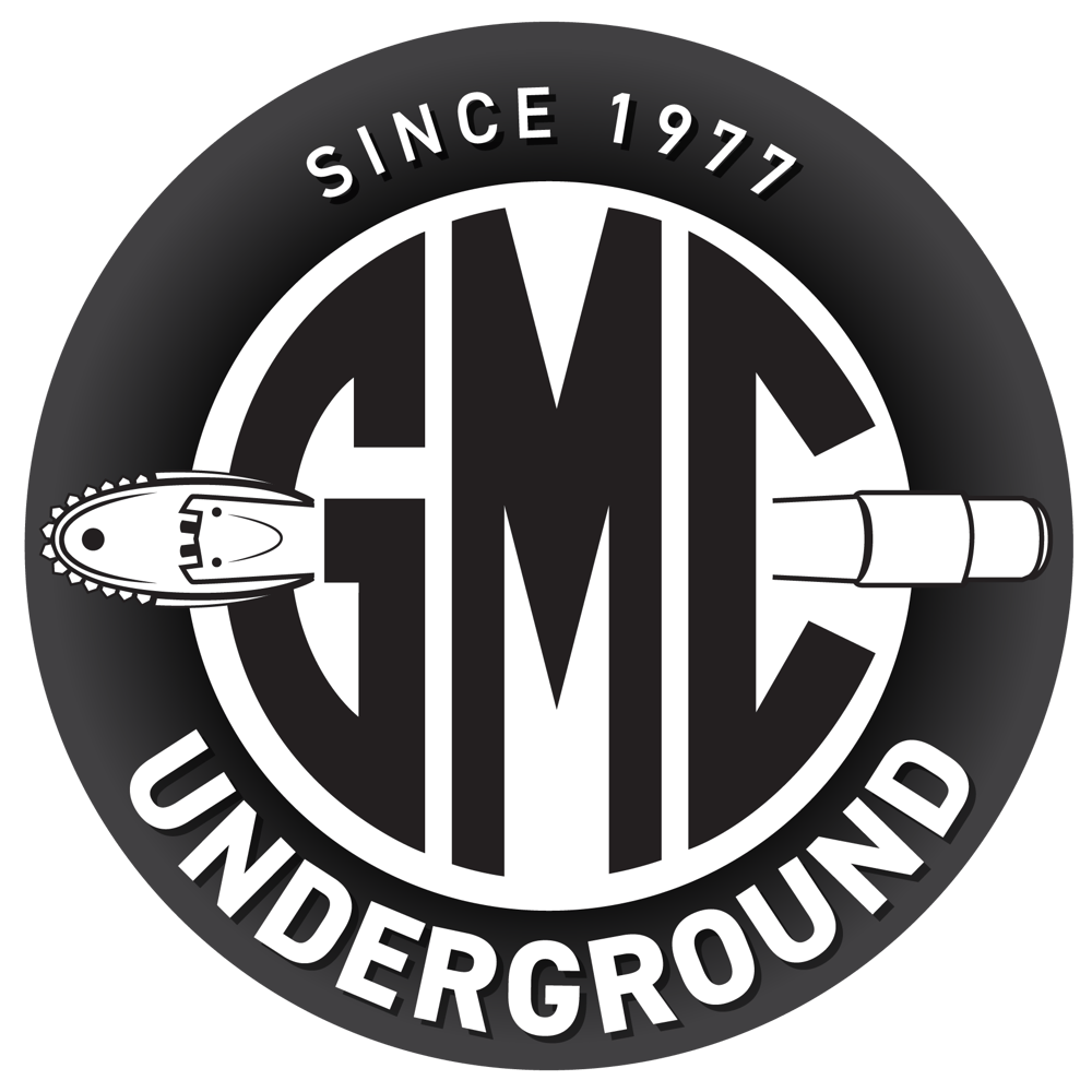 Black circle logo with "GMC" in large white letters, "SINCE 1977" above, and "UNDERGROUND" below.