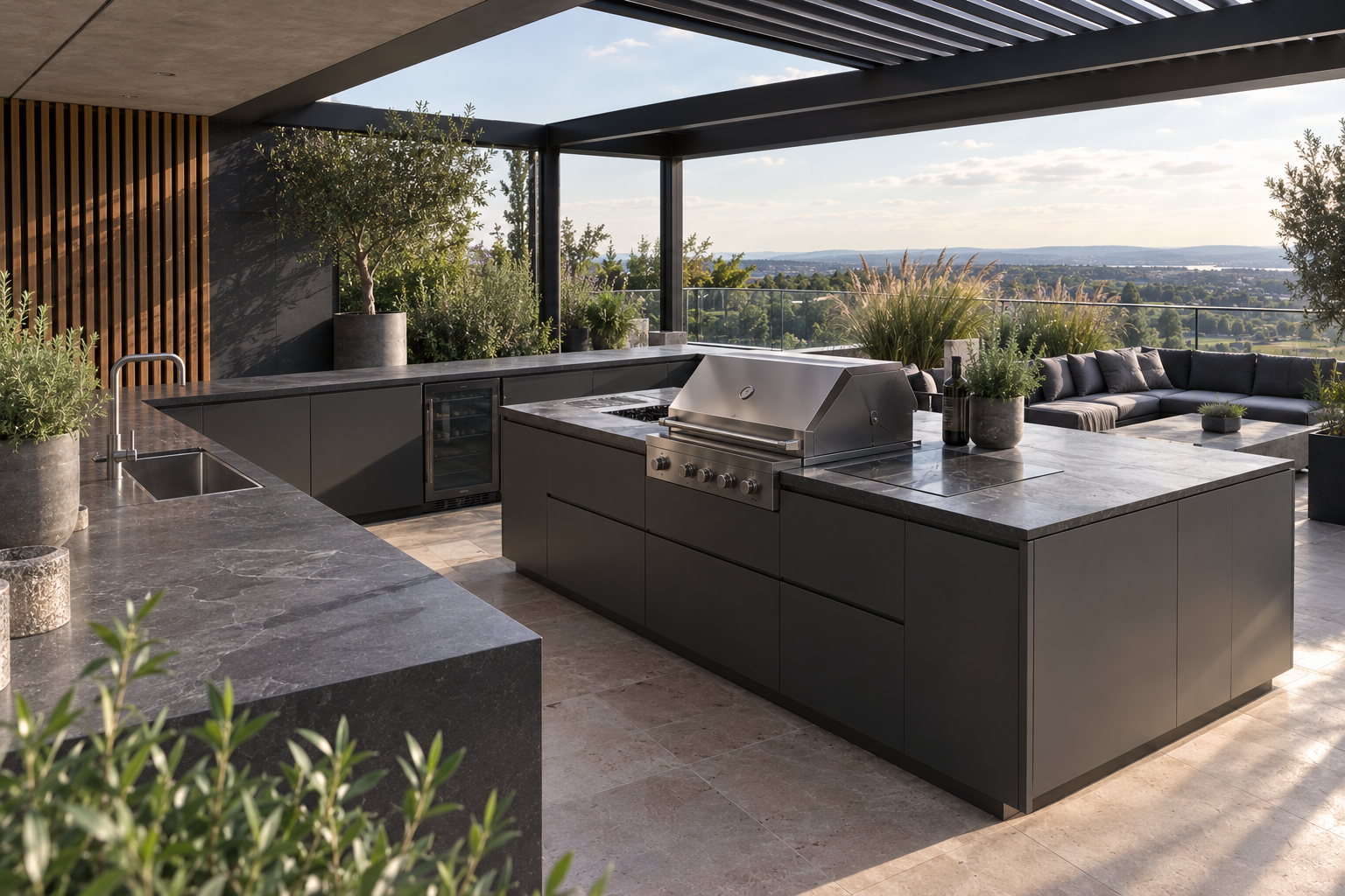 Vesta Capri – Outdoorküche mit freistehender Kücheninsel