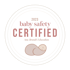 2023 Baby Safety CERTIFIED Ana Brandt Education Logo mit schlafendem Baby