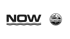 NOW-Logo mit wellenförmiger Linie und MyVenture-Logo mit Bergen und Wohnmobil.