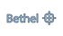 Schriftzug Bethel in blauer Konturschrift neben einem stilisierten Kreuz-Symbol auf weißem Grund.