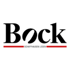 Bock logo in black text with a red line below, "SCHAFFHAUSEN LESEN" in red below the line.