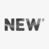 Das Wort "NEW" in grauem Farbverlauf mit einem wellenförmigen Muster.