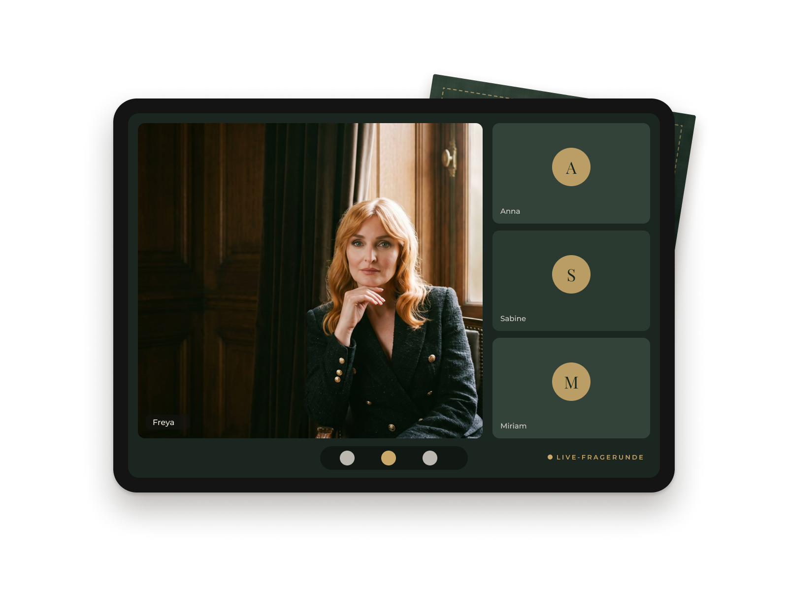 Tablet mit der Live-Fragerunde