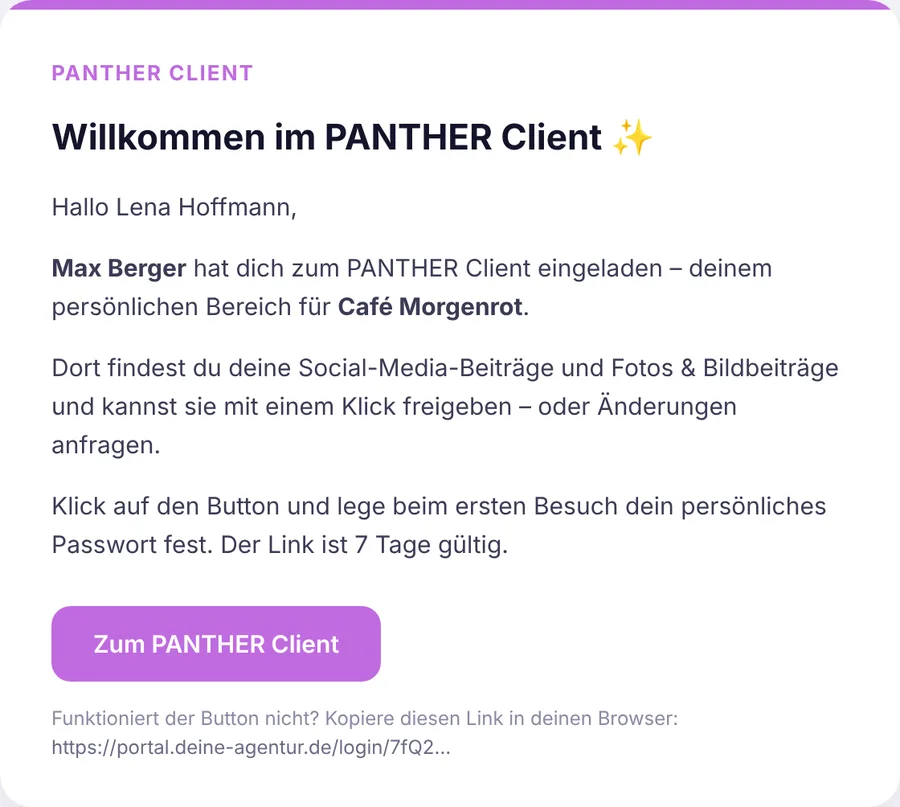 Willkommen im PANTHER Client