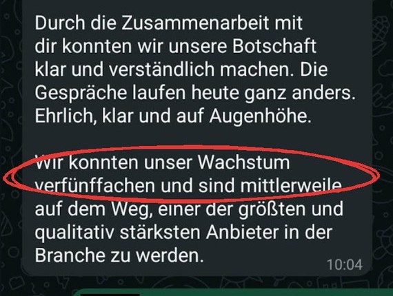 WhatsApp: Kunde meldet verfünffachtes Wachstum