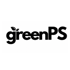 Schwarzer greenPS Schriftzug mit zwei kleinen Blättern über dem Buchstaben g auf weißem Hintergrund.