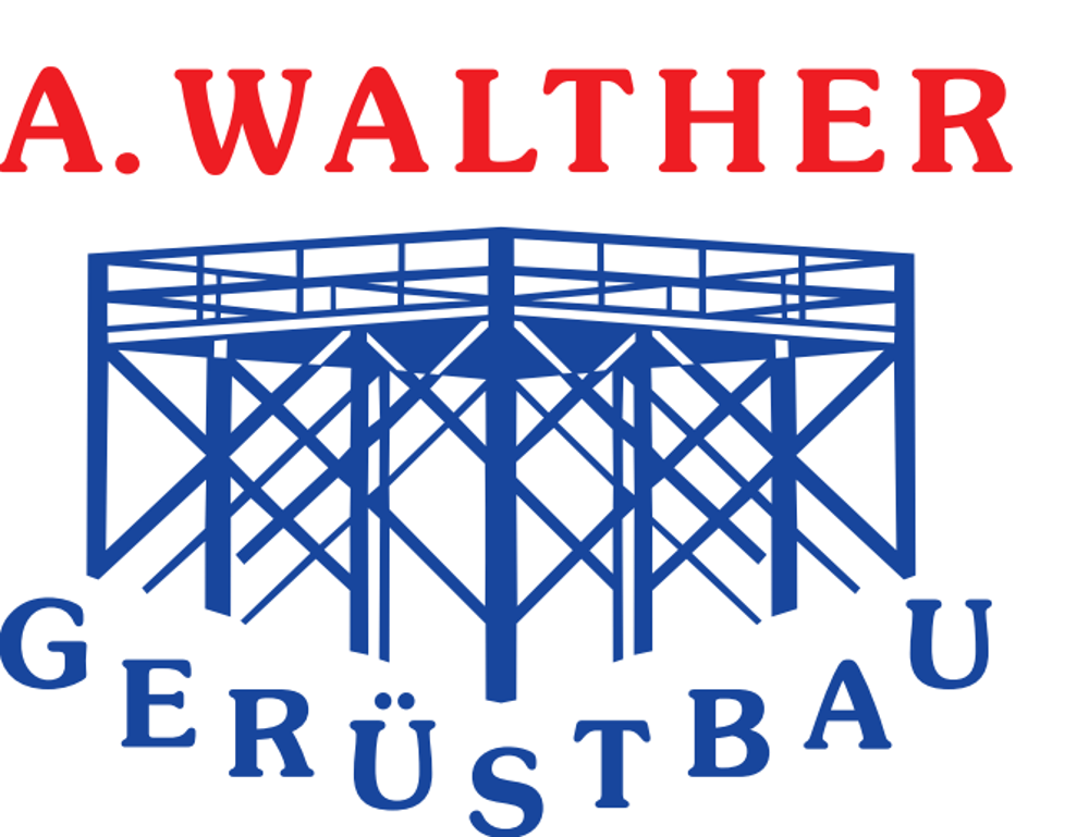 Roter Text auf grünem Hintergrund: arnold Gerüstbau