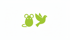 Grüne Maus und Vogel nebeneinander.