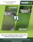 Vorher-Nachher-Vergleich eines Rasens, mit "Vorher" links und "Nachher" rechts, von Rasenfox.