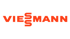 Viessmann-Logo mit roter Schrift auf dunkelgrünem Hintergrund.