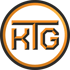 Orangefarbener Kreis mit orange-schwarzen Buchstaben KTG in der Mitte.