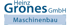Heinz Grones GmbH Maschinenbau Logo in Blau auf weißem Hintergrund.