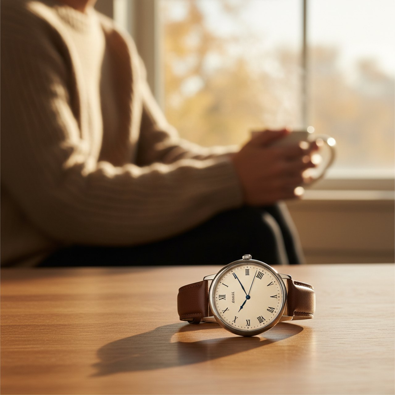 Wecker mit Morgenlicht