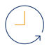 Uhrzeit-Symbol mit einem Pfeil, der eine Aktualisierung oder Wiederholung anzeigt.