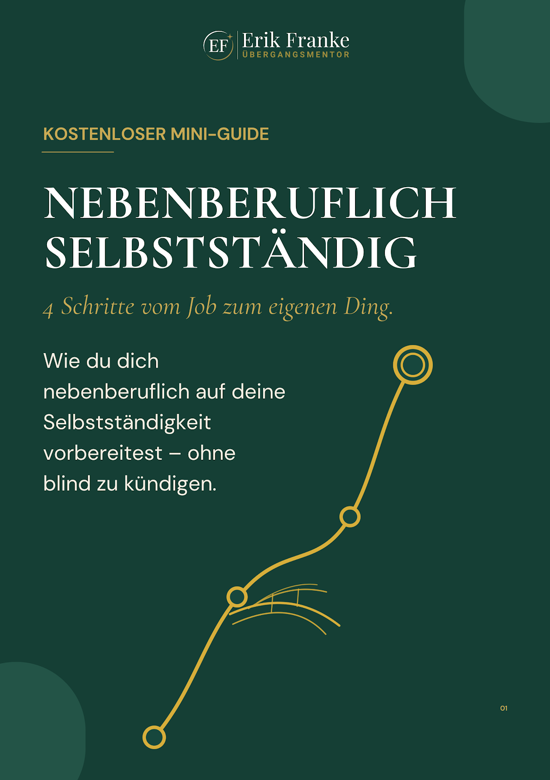 Vorschau des kostenlosen Mini-Guides „Nebenberuflich selbstständig – 4 Schritte vom Job zum eigenen Ding“ von Erik Franke