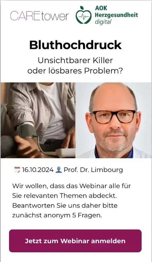 Die Anmeldeseite zum Webinar auf dem Handy