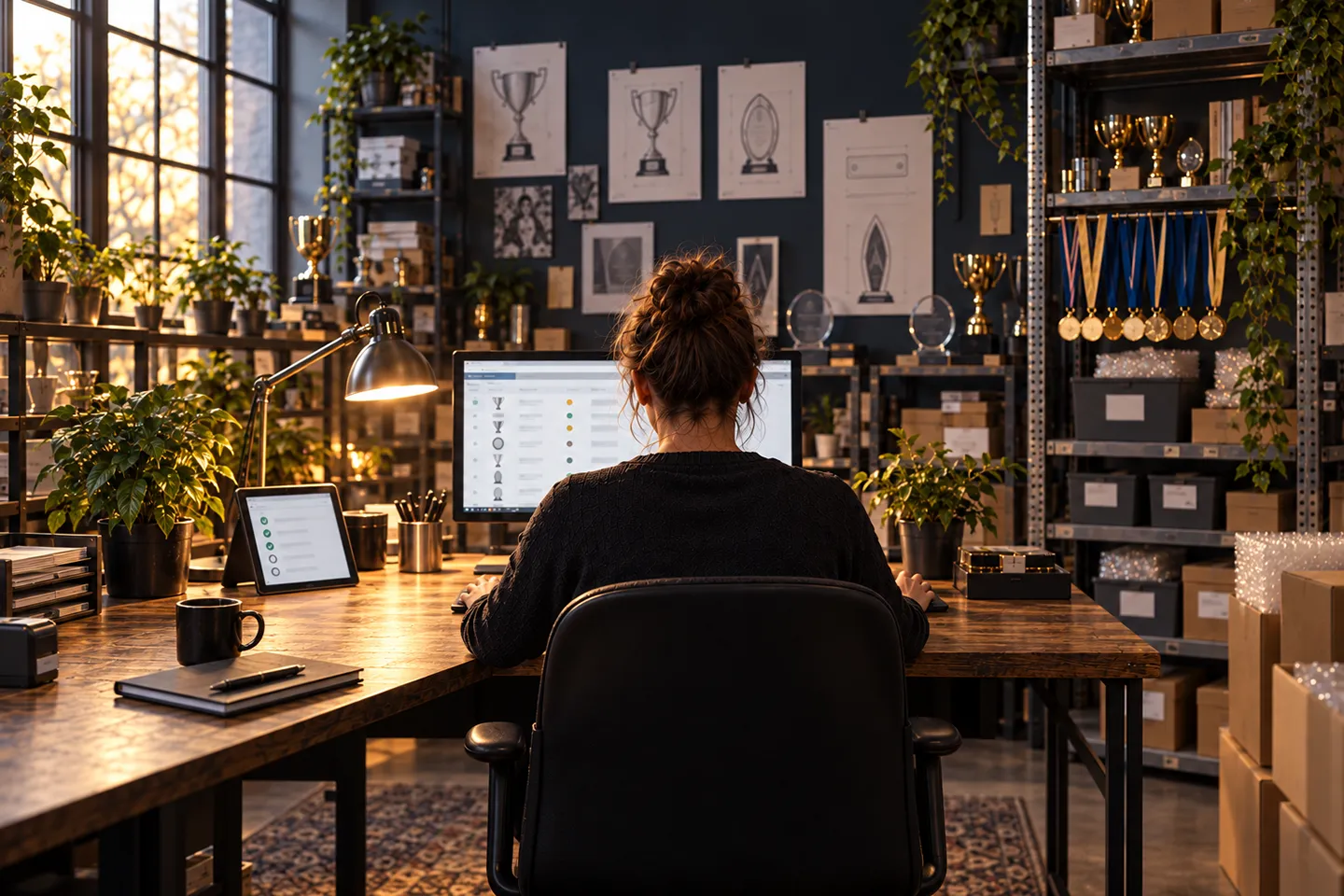Nachher: aufgeräumter Arbeitsplatz mit digitaler Kundenübersicht