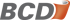 Graues "BCD"-Logo mit einem orangefarbenen, eingerollten Blatt Papier, das das "D" teilweise überlappt.