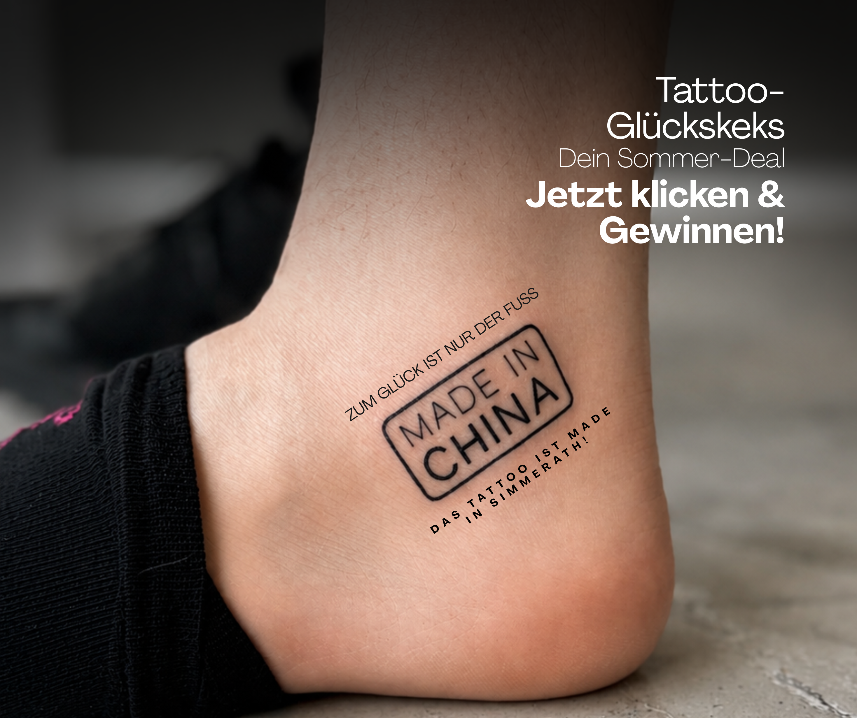 Zweite Variante der Werbeanzeige eines Tattoo-Studios