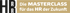 Logo "HR" in Grün und Weiß, daneben Text: "Die MASTERCLASS für das HR der Zukunft" auf beigem Hintergrund.