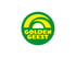 Grünes, rundes Logo mit gelbem Bogen und dem Text "GOLDEN GEEST" in gelb.