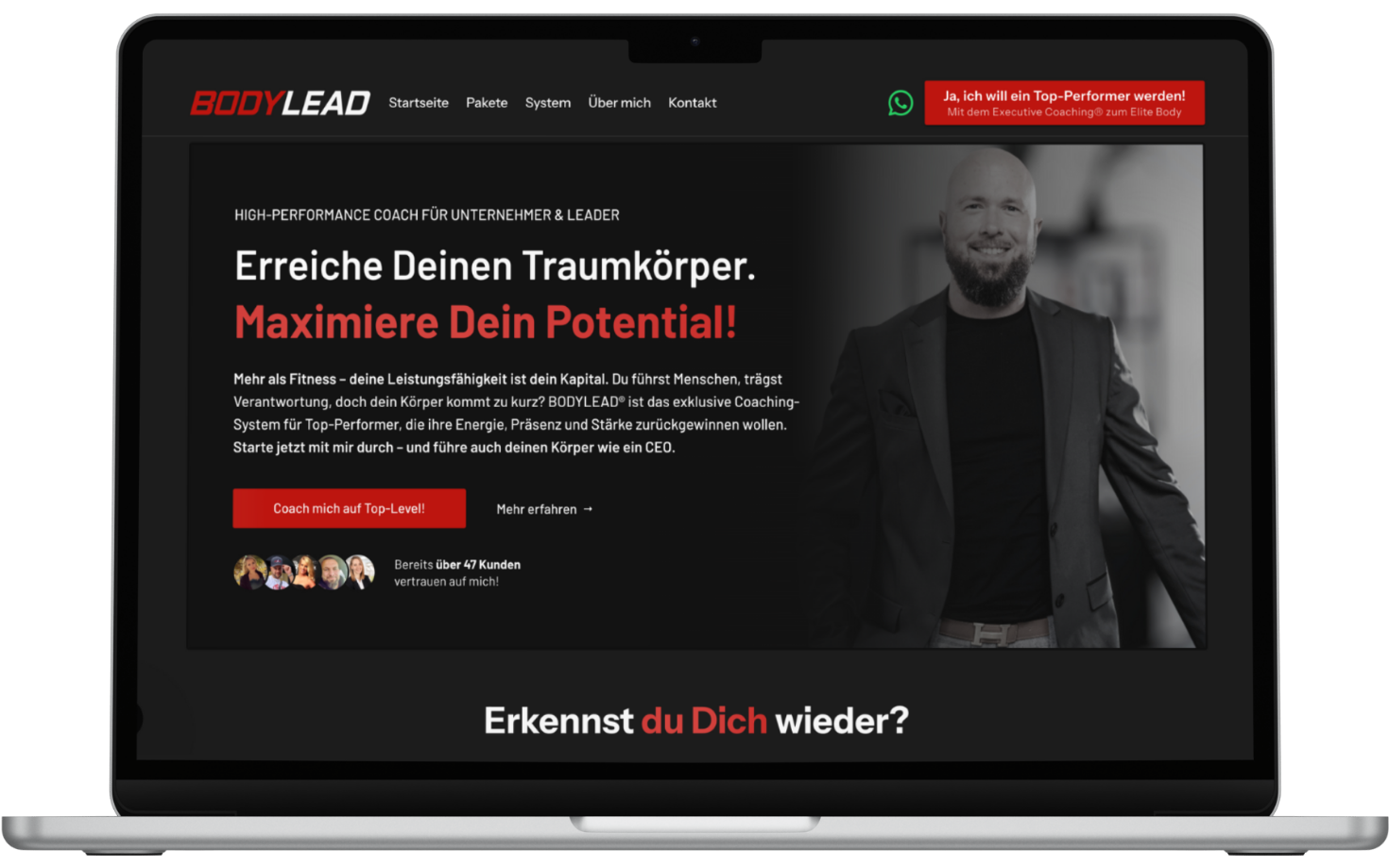 Webseiten-Referenz von Bodylead.de - Dein High-Performance Fitness Trainer