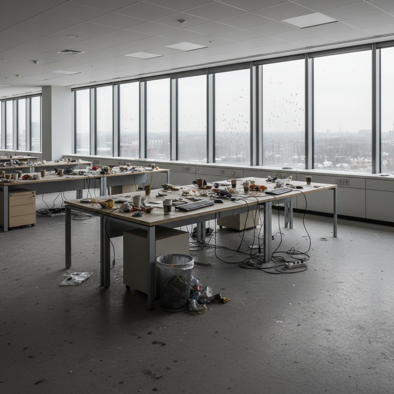 Bürogeschoss vor der Reinigung
