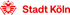 AMEDOM. Institut für Coaching und kreative Weiterbildung. Rotes Wappen mit Doppeladler und Schriftzug „Stadt Köln“ auf dunkelgrünem Hintergrund.