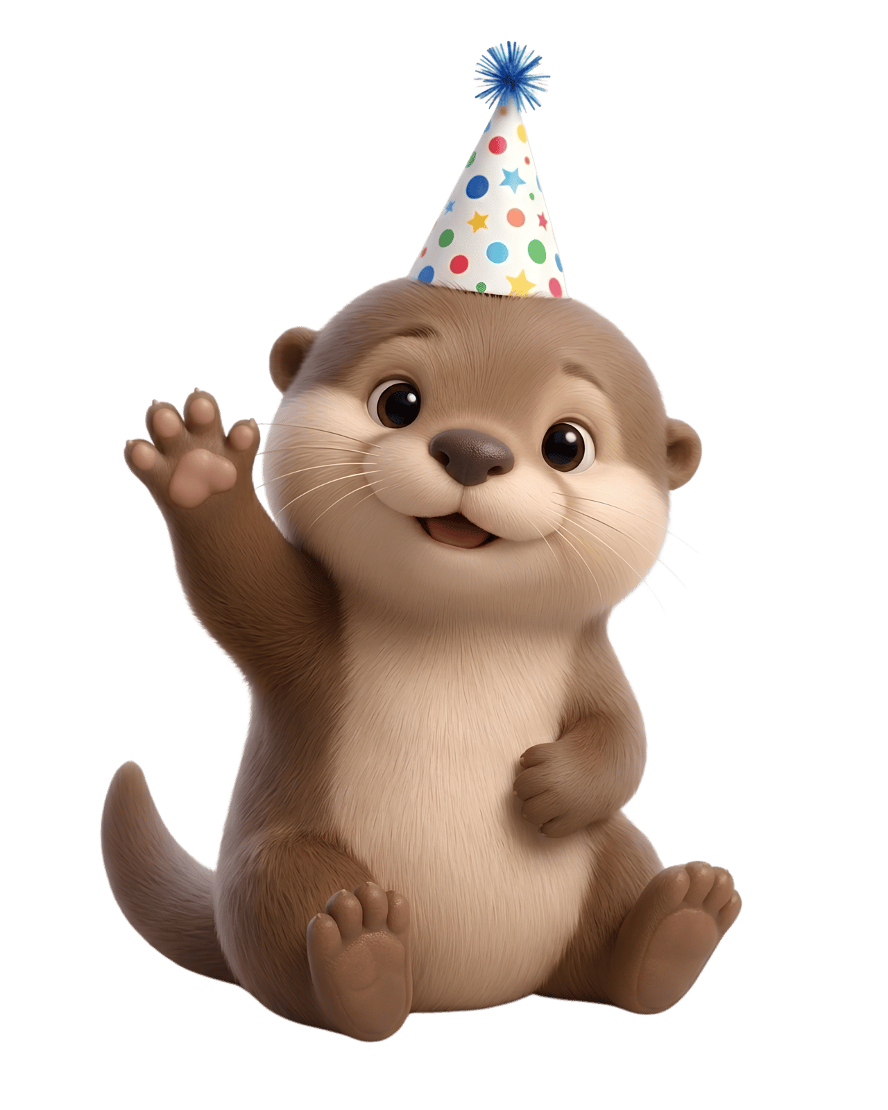 Otter-Maskottchen von Melli Kreativstudio winkt fröhlich