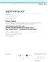 Ein Zertifikat von DNV GL für Robin Bakir als Leitender Auditor für Umweltmanagementsysteme nach ISO 14001:2015.