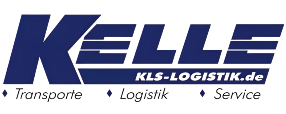 KELLE KLS-LOGISTIK.de Logo mit den Stichworten Transporte, Logistik und Service.