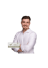 Lächelnder Mann im weißen Hemd mit verschränkten Armen und einem Siegel „Certified Neuro Web Expert“.