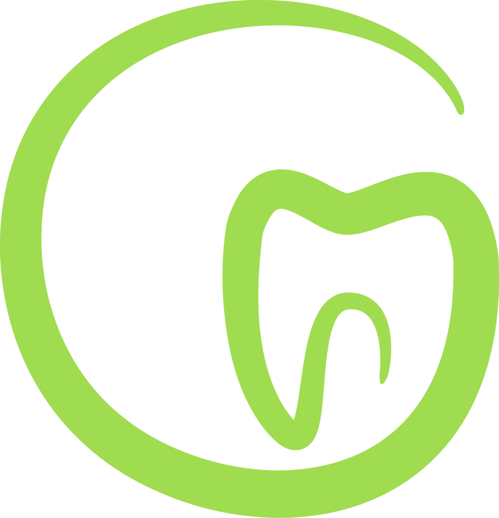 Grünes Logo mit einem stilisierten Zahn und einem Kreis, der die Form eines G annimmt.