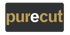 Purecut-Logo mit "pure" in Gold und "cut" in Weiß auf schwarzem Hintergrund.