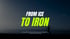 "FROM ICE TO IRON" Text über einem Läufer bei Sonnenuntergang: "Vom zweifachen Vater und Unternehmer mit Wundbauch – in einem Jahr zum Ironman."