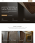 Website-Screenshot mit Titel "Hochwertiger Innenausbau & langlebige Produkte aus Holz", Kontaktbuttons und Leistungsübersicht.