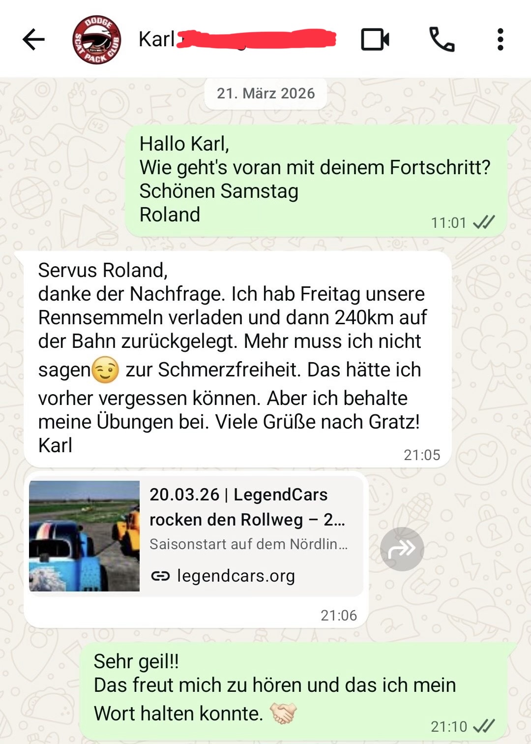 Nachricht von Karl