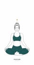 Illustration showing upright posture and alignment during Hypopressives