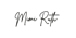 Schwarzer handschriftlicher Text "Mimi Ruth" auf dunkelgrünem Hintergrund.