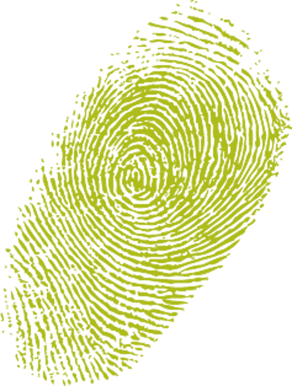 Grüner Fingerabdruck auf dunkelgrünem Hintergrund.