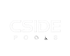 C SIDE POOLS Logo in Weiß auf dunkelgrünem Hintergrund.