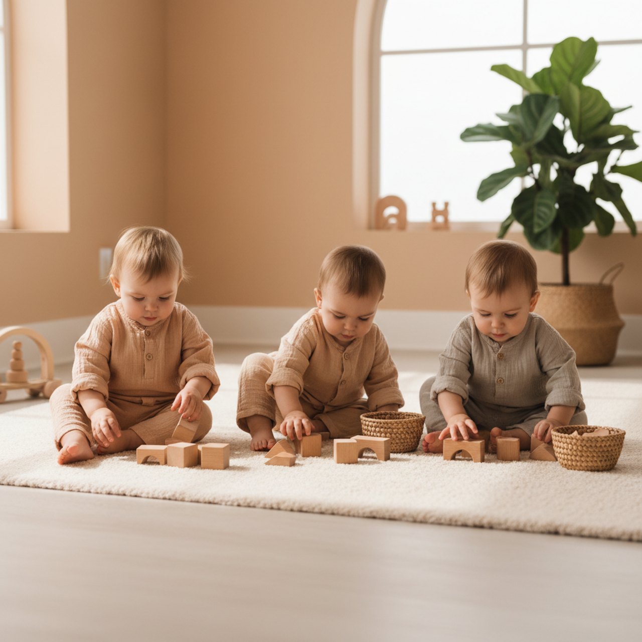 Kinder beim Bauen und Sortieren