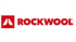 Rotes Rockwool-Logo mit weißem Symbol, das zwei Dächer oder Berge darstellt.