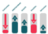 Säulendiagramm: Fluktuation 81% (rot, abwärts), Arbeitssicherheit 64% (blau, aufwärts), Qualität 41% (blau, aufwärts), Fehlzeiten 43% (rot, abwärts), Reputation 10% (blau, aufwärts).