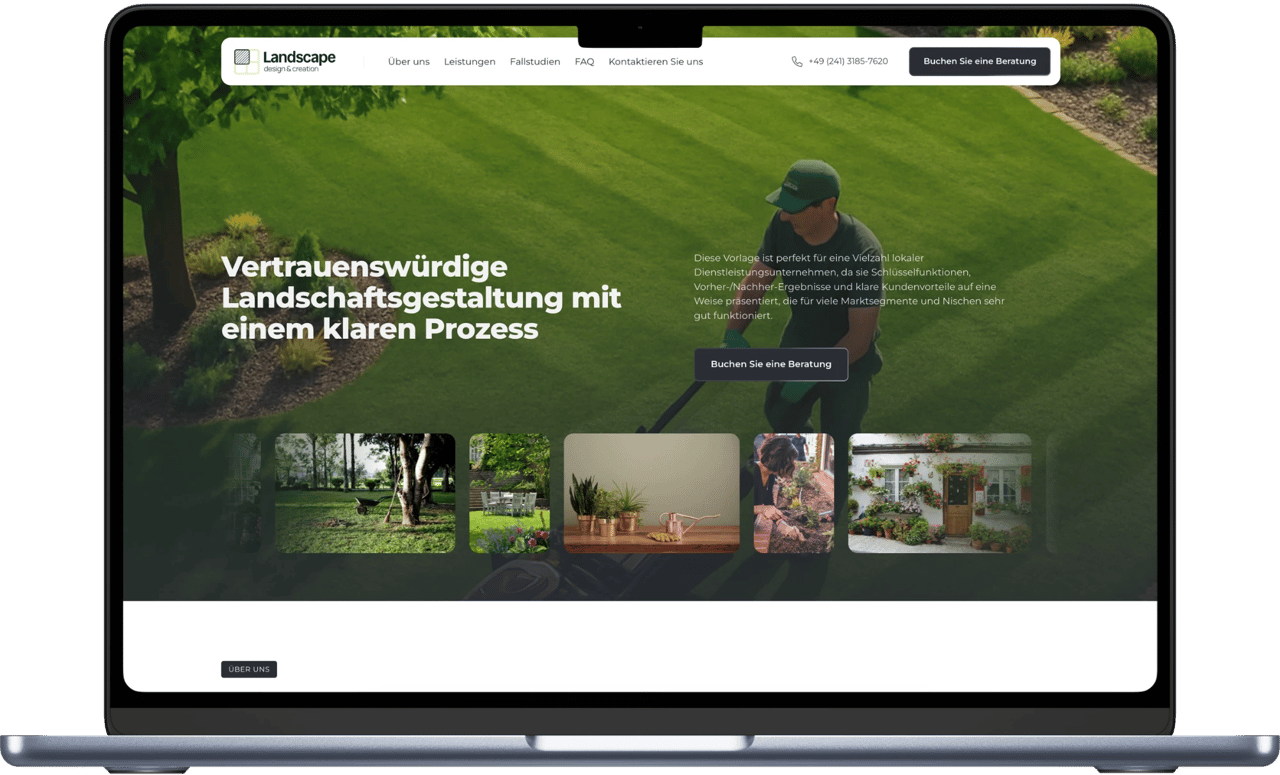 Beispiel-Webseite für einen Garten- und Landschaftsbaubetrieb