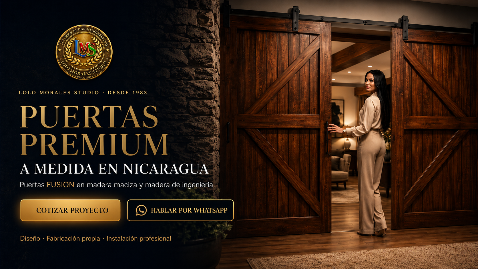 Puertas premium de madera a medida de Lolo Morales Studio